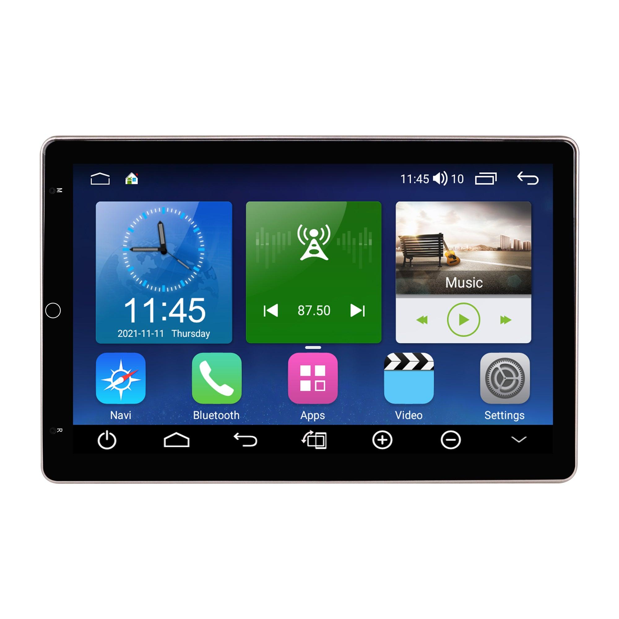 10.1-inch Universal Rotatable Touchscreen Radio Double Din Head Unit with Apple Carplay/Android Auto Bluetooth FM/AM GPS Navigation