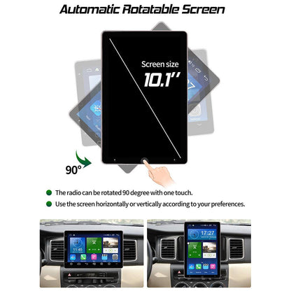 10.1-inch Universal Rotatable Touchscreen Radio Double Din Head Unit with Apple Carplay/Android Auto Bluetooth FM/AM GPS Navigation