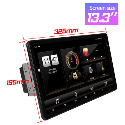 13.3" Android 4GB RAM+64GB ROM Universal Rotatable Double Din Head Unit with Carplay FM/AM Navigation Support Rear Camera Bluetooth Call