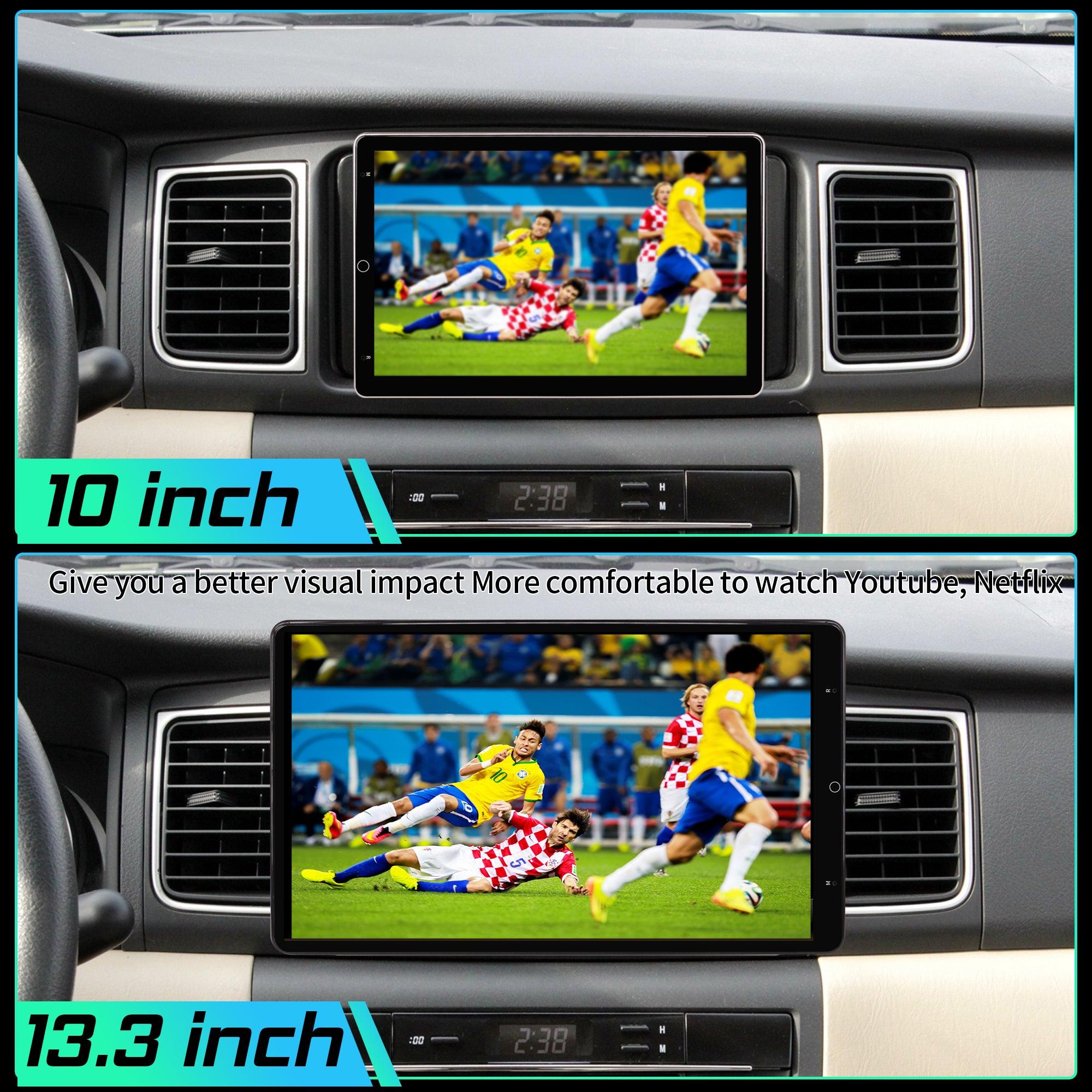 13.3-inch 6GB RAM+128GB ROM Universal Rotatable Double Din with Carplay Android Auto Support Bluetooth Music Steering Wheel Control