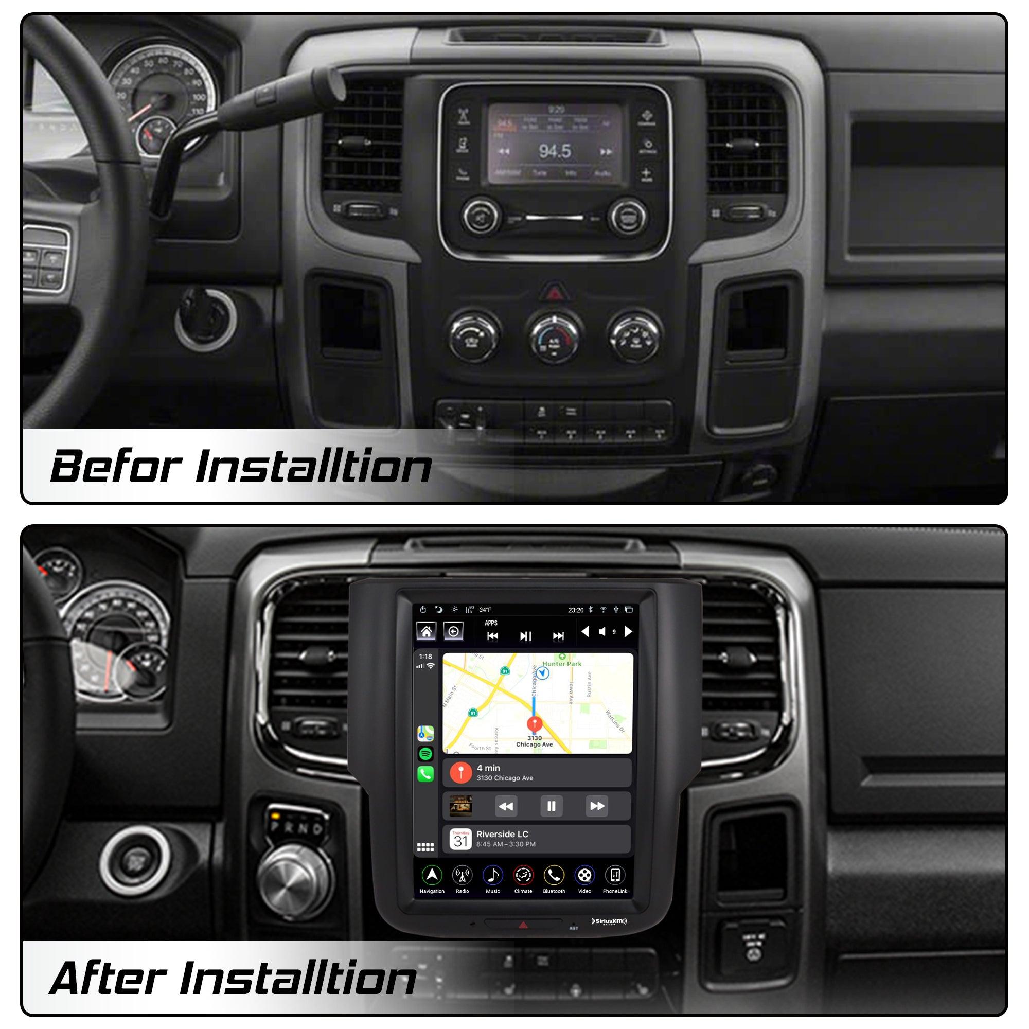 Linkswell 2014-2018 Dodge RAM/2019-up Classic Dodge RAM Gen 5 T-Style 10.4 inch Audio comparison chart