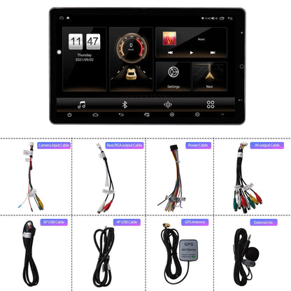 13.3" Android 4GB RAM+64GB ROM Universal Rotatable Double Din Head Unit with Carplay FM/AM Navigation Support Rear Camera Bluetooth Call