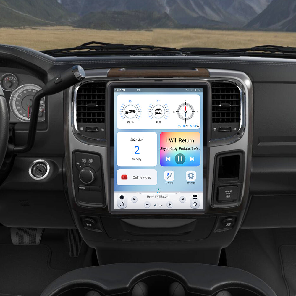  Linkswell 2013-19 RAM T-Style 12.1 inch Gen 6 Car Radio Actual Installation Chart