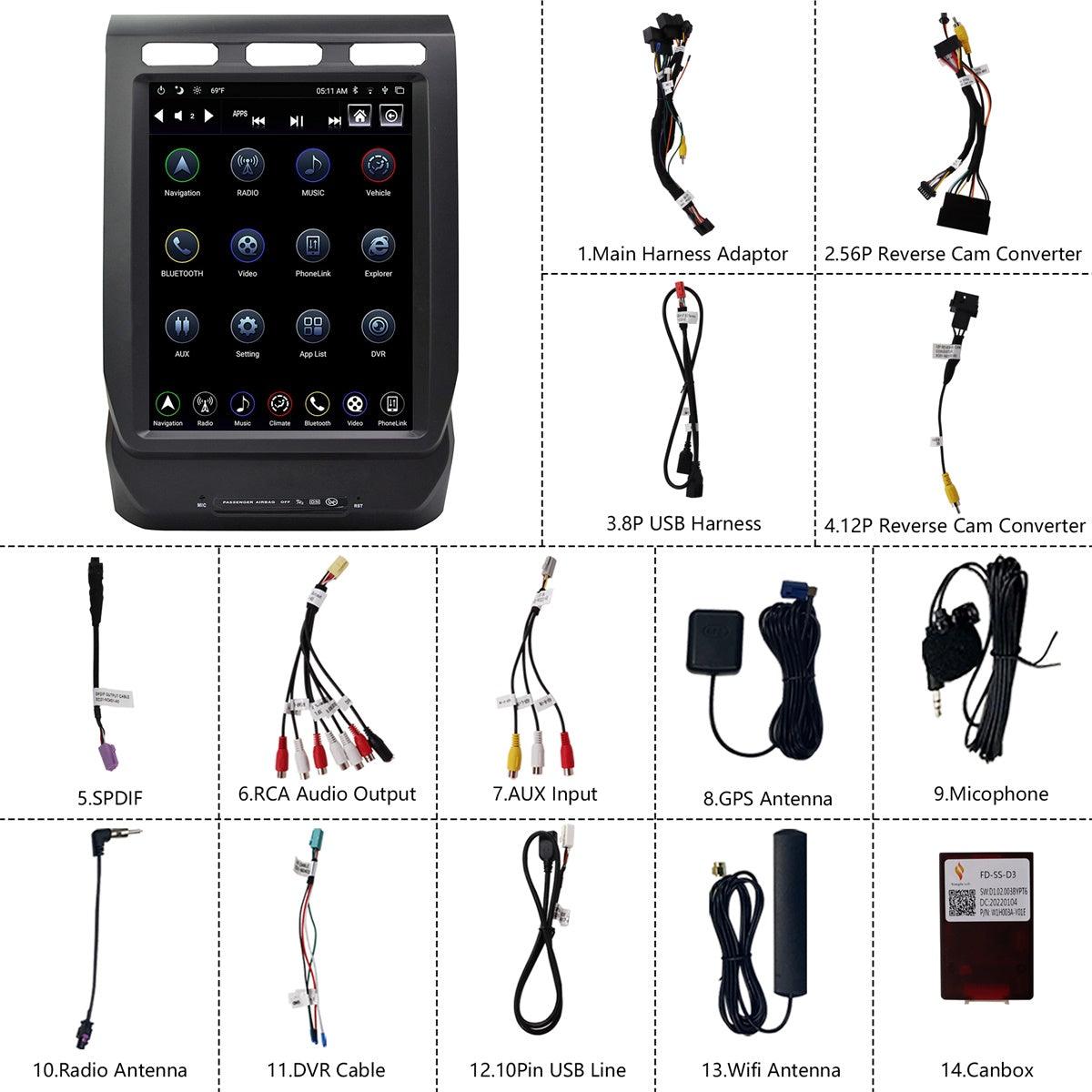 Linkswell 2015-2020 Ford F150 & 2017-up Super Duty F250/F350 T-Style Gen 5 12.1 inch Radio display picture